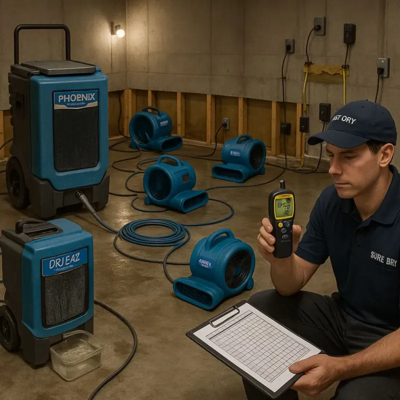 Structural Drying and Dehumidification process in Blue Springs, MO